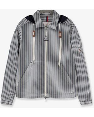 Moncler Havas Striped Cotton Jacket - Gray