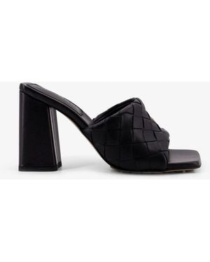 Bottega Veneta Parco Letaher Sandals - Black