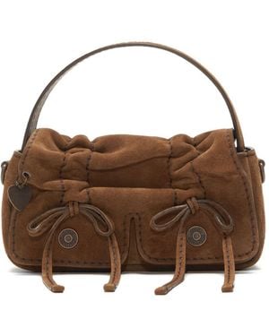 Acne Studios Multipocket Suede Leather Micro Bag - Brown