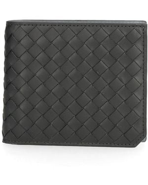 Bottega Veneta Small Woven Wallet - Gray