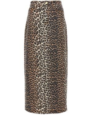 Ganni Denim Maxi Skirt - Brown
