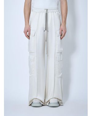Rick Owens Satin Belas Cargo Pants - White