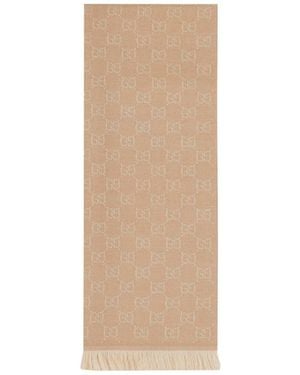 Gucci Gg Wool Scarf - Natural