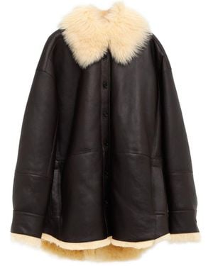 Acne Studios Leather Shearling Jacket - Black