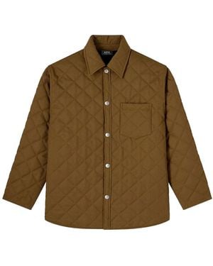 A.P.C. Georges Quilted Wool Jacket - Brown