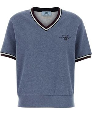 Prada Cerulean Cotton T-Shirt - Blue
