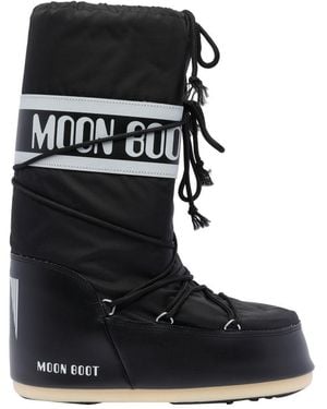 Moon Boot Icon Nylon Booties - Black