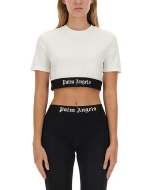 Palm Angels T-Shirt With Logo - White