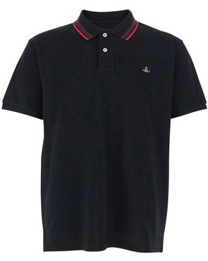 Vivienne Westwood Polo Shirt With Logo Detail On The Front - Black