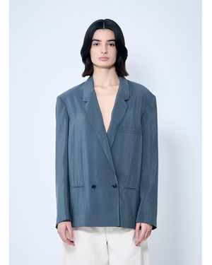 Lemaire Soft Tailored Double-Breasted Blazer - Blue