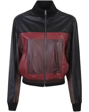 Loewe Leather Cropped Jacket - Red