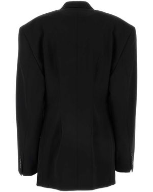 Balenciaga Barathea Oversize Cinched Blazer - Black