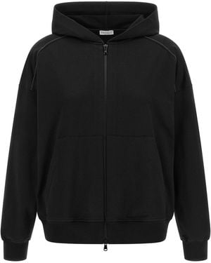 Brunello Cucinelli 'Shiny Trims' Hoodie - Black