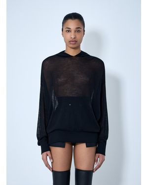 Rick Owens Mesh Knit Hoodie - Blue