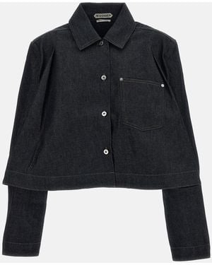 JW Anderson Jw Anderson Flare Hem Denim Shirt - Black