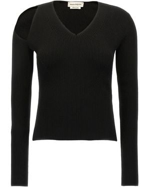 McQueen Mcqueen Cut-Out Sweater - Black
