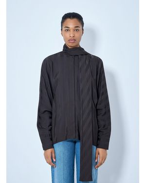 Sportmax Striped Tie-Neck Blouse - Blue