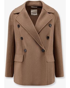 Max Mara Smmrita Virgin Wool Peacoat - Brown