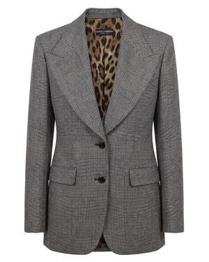 Dolce & Gabbana Dolce & Gabbana Single-Breasted Blazer - Gray