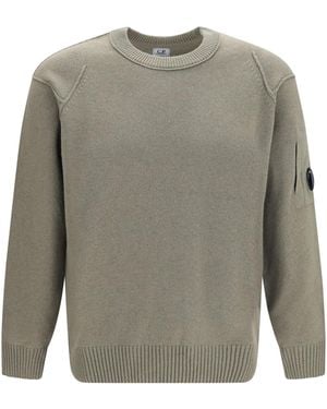 C.P. Company Grs Lambswool Crewneck Sweater - Gray