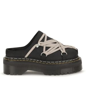 Rick Owens Quad Sole Megalace Mules - Black