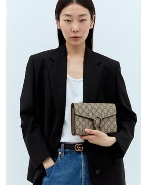 Gucci Dionysus Supreme Chain Shoulder Bag - Black