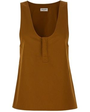 Saint Laurent Clothing Coats - Brown