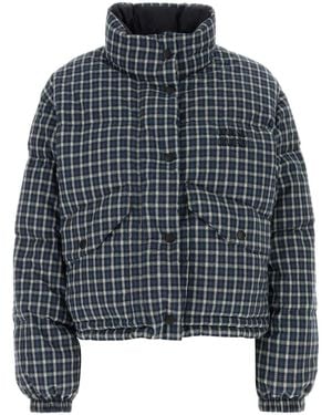 Miu Miu Embroidered Cotton Reversible Down Jacket - Black
