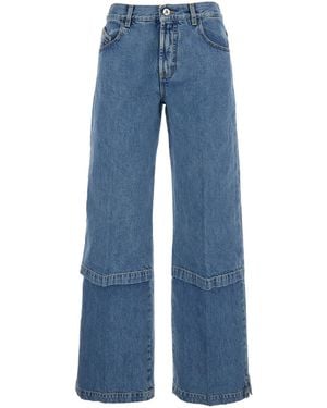 The Attico Jeans With Logo Detail On The Pocket And Logo Patch On The Rear - Blue