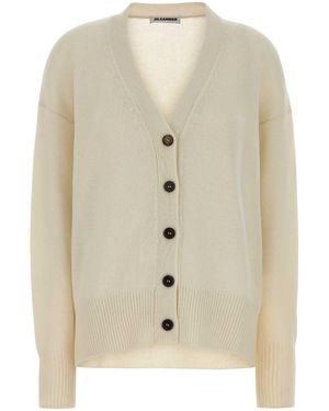 Jil Sander Ivory Cashmere Oversize Cardigan - Natural
