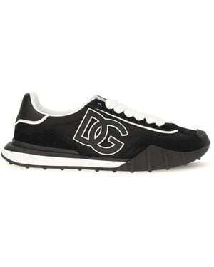 Dolce & Gabbana Dolce & Gabbana Dg Logo Leather Sneakers - Black