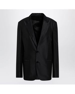 Gucci Oversized Fine Silk Faille Jacket - Black