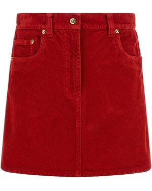 Versace Corduroy Skirt - Red