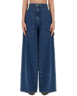 Etro Wide Leg Cotton Jeans - Blue