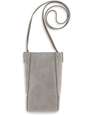 Brunello Cucinelli Bc Duo Suede Cell Phone Case - White