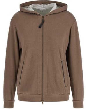 Brunello Cucinelli Cotton Hoodie Clothing - Brown