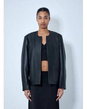 TOTEME Open Front Leather Jacket - Blue