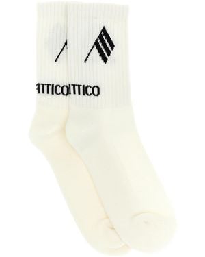 The Attico Logo Intarsia Socks - White