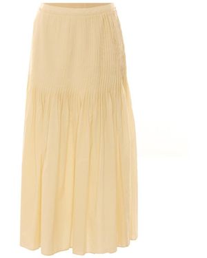 AURALEE Super Fine Cotton Lawn Pin-Tuck Skirt - Natural
