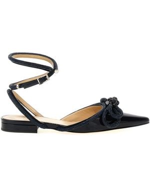 Mach & Mach Mach & Mach 'Double Bow' Ballet Flats - Blue