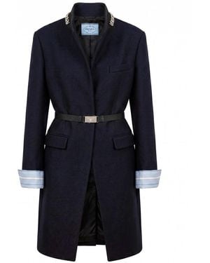 Prada Coat With Belt - Blue