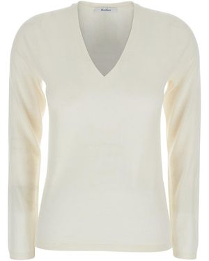 Max Mara V-Neck Sweater - White