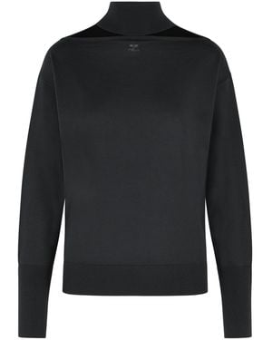 Courreges Merino Wool Turtleneck Sweater - Black