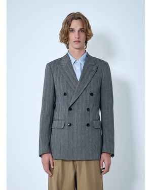 Dries Van Noten Double-Breasted Blazer - Blue