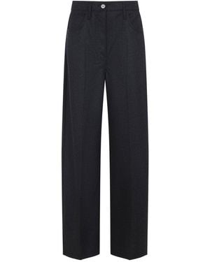 Prada Anthracite Virgin Wool Pants - Blue