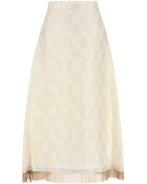 Fendi Silk Blend Skirt - White