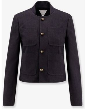 Bottega Veneta Cotton And Viscose Blazer With Knots Detail - Blue
