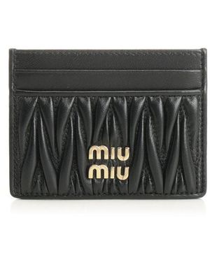 Miu Miu Quilted Card Holder - Gray