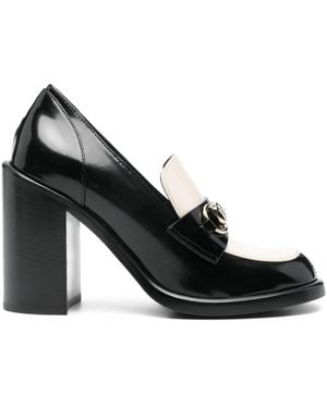 Gucci Savoy Bicolore C/Tacco Mocassino - Black