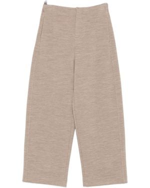 Max Mara Wool And Cotton Pants - Natural